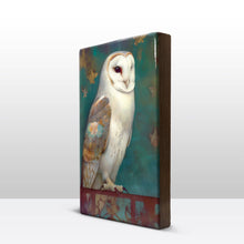 Load image into Gallery viewer, Laqueprint - Morning Ballet: White Owl and Dancing Leaves - Hand-lacquered - 19.5 x 30 cm - LP362