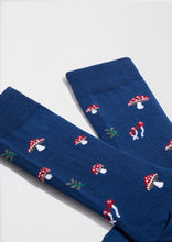 Load image into Gallery viewer, BeMushroom Navy - 100% Organic Cotton Socks: Blue / 36/40