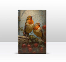 Load image into Gallery viewer, Laqueprint - Two fantasy robins - Hand lacquered - 19.5 x 30 cm - LP384