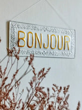 Load image into Gallery viewer, BONJOUR metal decorative plate: Blue