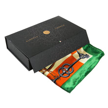 Load image into Gallery viewer, Zoé Orange Cream Large Silk Square: Orange / 100% silk / 90 x 90 cm