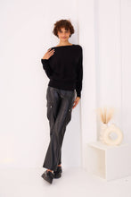 Load image into Gallery viewer, Cashmere boat-neck jumper - Orice: Navy / L/XL