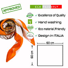 Load image into Gallery viewer, Cléo Orange Cream Silk Small Square: Orange / 100% silk / 60 x 60 cm