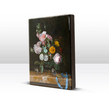 Load image into Gallery viewer, Laqueprint, Vanitas Still Life with Flowers - Willem van Ae...: 19.5 x 26 cm / 100% PEFC certified wood.
The inks and varnishes used are Greenguard Certified