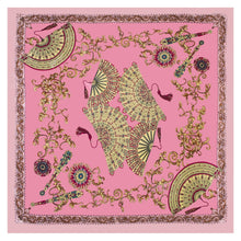 Load image into Gallery viewer, Zoé Pink Cream Large Silk Square: Pink / 100% silk / 90 x 90 cm