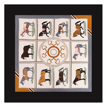 Load image into Gallery viewer, HORSE Silk Scarf: Beige / 100% silk / 60 x 60 cm