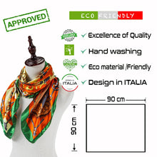 Load image into Gallery viewer, Zoé Orange Cream Large Silk Square: Orange / 100% silk / 90 x 90 cm