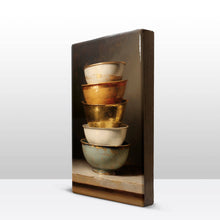 Load image into Gallery viewer, Stack of Gold - Light Blue Bowls
