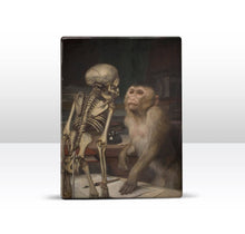 Load image into Gallery viewer, Laqueprint - Monkey for skeleton - Gabriel von Max - 19.5 x 26 cm - LP261