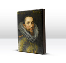 Load image into Gallery viewer, Laqueprint - Portrait of Ambrogio Spinola - Miechiel Jansz. van Mierevelt - 19.5 x 26 cm - LP026