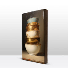 Load image into Gallery viewer, Stack of Gold - White bowls 2