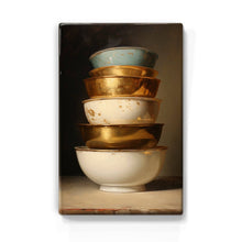 Load image into Gallery viewer, Stack of Gold - White bowls 2