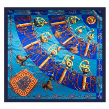 Load image into Gallery viewer, Zoé Blue Navy Silk Large Square: Blue / 100% silk / 90 x 90 cm