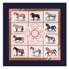 Load image into Gallery viewer, HORSE Silk Scarf: Beige / 100% silk / 60 x 60 cm