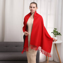 Load image into Gallery viewer, Recto-Verso red cashmere scarf: Red / 100% cashmere / 180x35cm