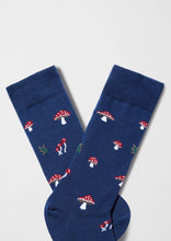Load image into Gallery viewer, BeMushroom Navy - 100% Organic Cotton Socks: Blue / 36/40
