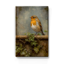 Load image into Gallery viewer, Laqueprint - Robin on wall - Hand lacquered - 19.5 x 30 cm - LP375