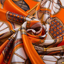 Load image into Gallery viewer, Cléo Orange Cream Silk Small Square: Orange / 100% silk / 60 x 60 cm