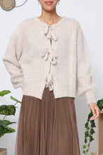 Load image into Gallery viewer, Mohair wool knit cardigan - Orice : Black / One size