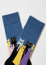 Load image into Gallery viewer, BeCats - 100% Organic Cotton Socks: Blue / Intl / 36/40