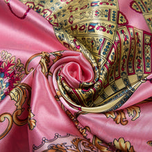 Load image into Gallery viewer, Zoé Pink Cream Large Silk Square: Pink / 100% silk / 90 x 90 cm