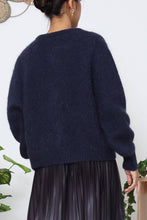 Load image into Gallery viewer, Mohair wool knit cardigan - Orice : Black / One size