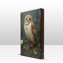 Load image into Gallery viewer, Laqueprint owl with white roses - hand-lacquered - 19.5 x 30 cm - LP395