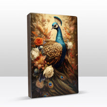 Load image into Gallery viewer, Peacock with flowers - Laqueprint - 19.5 x 30 cm - LP340