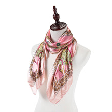 Load image into Gallery viewer, Zoé Pink Cream Large Silk Square: Pink / 100% silk / 90 x 90 cm