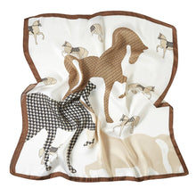 Load image into Gallery viewer, Cavalier Cléo small silk square: Blue / 100% silk / 70 x 70 cm
