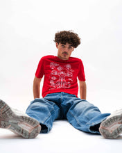 Load image into Gallery viewer, Grendizer Blueprint Tee - Goldorak Graphic Tee: Red / Organic, Plastic-free, Vegan / L