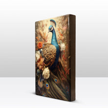 Load image into Gallery viewer, Peacock with flowers - Laqueprint - 19.5 x 30 cm - LP340