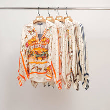 Load image into Gallery viewer, Carousel print blouse KD9085VS-6: Orange