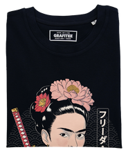 Load image into Gallery viewer, Frida Samourai T-shirt - Mashup Japan Paint T-Shirt: Black / XS