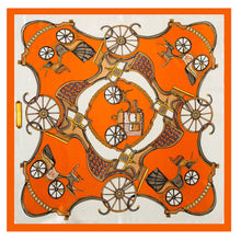 Load image into Gallery viewer, Cléo Orange Cream Silk Small Square: Orange / 100% silk / 60 x 60 cm