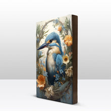 Load image into Gallery viewer, Kingfisher with flowers 1 - Laqueprint - 19.5 x 30 cm - LP342