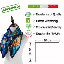 Load image into Gallery viewer, Zoé Blue Navy Silk Large Square: Blue / 100% silk / 90 x 90 cm