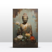 Load image into Gallery viewer, Buddha with flowers - Mini Laqueprint - 9.6 x 14.7 cm - LPS537