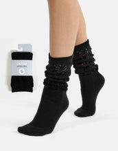 Load image into Gallery viewer, Slouch Socks Scrunch Socks Pelerine Socks Gift Made in Italy: Black / One Size