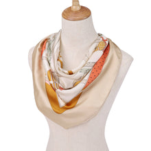 Load image into Gallery viewer, HORSE Silk Scarf: Beige / 100% silk / 60 x 60 cm