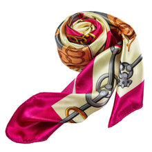 Load image into Gallery viewer, Zoé Cream Fuschia Large Silk Square: Pink / 100% silk / 90 x 90 cm