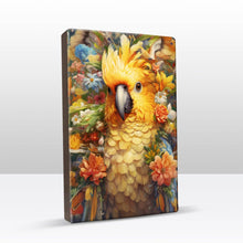 Load image into Gallery viewer, Orange parrot with flowers - Laqueprint - 19.5 x 30 cm - LP345
