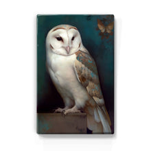 Load image into Gallery viewer, Laqueprint - Silent Encounter: The White Owl and the Moth - Hand lacquered - 19.5 x 30 cm - LP363