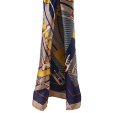 Load image into Gallery viewer, Zoé Interbelts Large Silk Square: Blue / 100% silk / 90 x 90 cm
