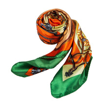 Load image into Gallery viewer, Zoé Orange Cream Large Silk Square: Orange / 100% silk / 90 x 90 cm