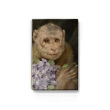 Load image into Gallery viewer, Laqueprint, Monkey with a Bouquet of Violets - Gabriel von Ma...: 19.5 x 30 cm / 100% PEFC certified wood.
The inks and varnishes used are Greenguard Certified