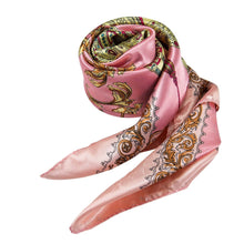 Load image into Gallery viewer, Zoé Pink Cream Large Silk Square: Pink / 100% silk / 90 x 90 cm