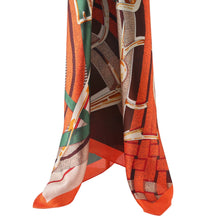 Load image into Gallery viewer, Zoé Interbelts Large Silk Square: Orange / 100% silk / 90 x 90 cm
