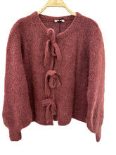 Load image into Gallery viewer, Mohair wool knit cardigan - Orice : Black / One size