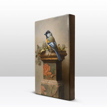 Load image into Gallery viewer, Laqueprint bird on rose column-hand-lacquered - 19.5 x 30 cm - LP392